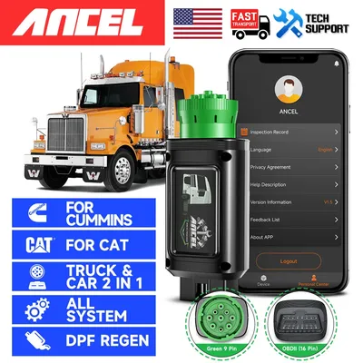 ANCEL HD100 Bluetooth Diesel Heavy Duty Truck Scanner All System for Cummins Caterpillar Diagnostic
