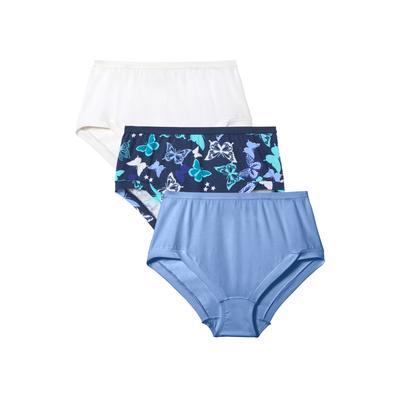 Plus Size Women's Comfort Choice® 3-Pack Comfort Leg Brief by Comfort Choice in Butterfly Pack (Size 13)