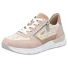 Keilsneaker RIEKER, Damen, Gr. 41, weiß (rosé, sanftes weiß), Textil, Lederimitat, sportlich, Schuhe Sneaker, Halbschuh, Freizeitschuh, Casual-Schnürschuh im Materialmix
