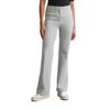 Jerseyhose MARC O'POLO "aus Scuba-Interlockjersey", Damen, Gr. L, Normalgrößen, grau (mid stone melange), Obermaterial: 75% Baumwolle, 20% Polyester, 5% Elasthan, unifarben, casual, gerade kurz, Hosen