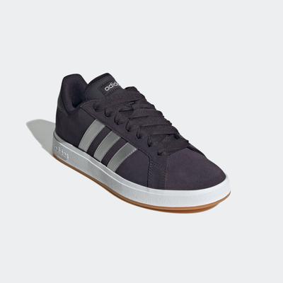 Sneaker ADIDAS SPORTSWEAR "GRAND COURT BASE 00S", Gr. 38, schwarz (aurora schwarz, matte silber, cloud weiß), Leder, Synthetik, sportlich, Schuhe, Design auf den Spuren des adidas Campus 00 Image