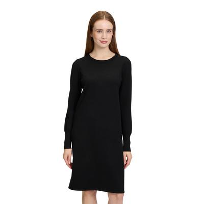 Strickkleid BETTY BARCLAY "Betty Barclay Strickkleid mit Rundhalsausschnitt", Damen, Gr. 36, Normalgrößen, schwarz, Strick, Obermaterial: 55% Viskose, 30% Polyester, 15% Polyamid., feminin, gerade kurz, Rundhals, Langarm, Kleider, Material Image