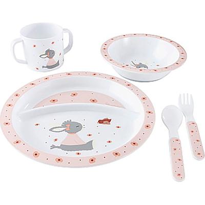Kindergeschirr-Set STERNTALER "Emmi Girl", Baby, Gr. 5 tlg., rosa (zartrosa), Polypropylen, gemustert, Geschirr-Sets Image
