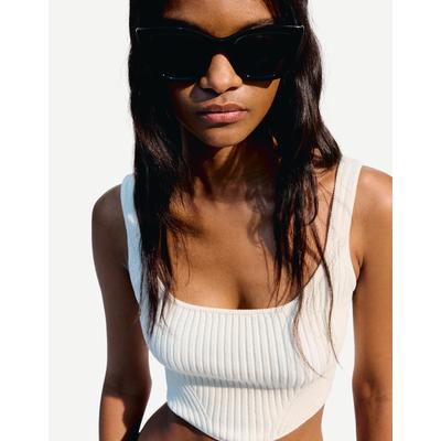 Bershka Resin Cateye Sunglasses Women Black