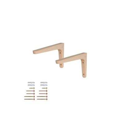 MS Beschläge 200mm x 125mm 1 Paar Holzwinkel Buchenholz Regalträger Holzkonsole Image