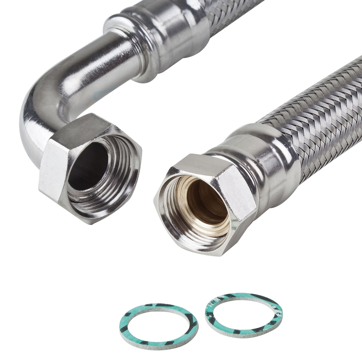 Edelstahl Panzerschlauch 1/2` Zoll mit Bogen 300mm - 1500mm Image