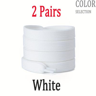 TEMU 2pairs, 15mm Wide Simple Black & White Shoelaces, Suitable For Canvas Shoes Sneakers Image
