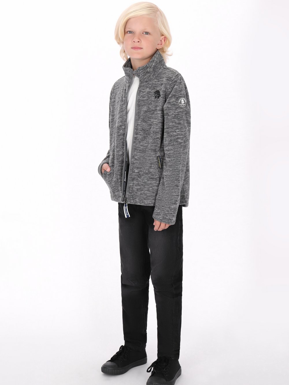 Schmuddelwedda (Kinder) Fleecejacke Jungen schwarz, 122 Image