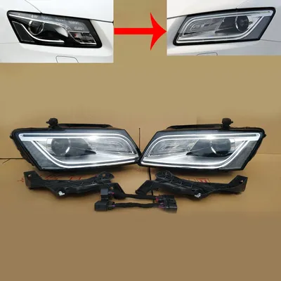 95%new 2pcs Original upgrade set Headlight For AUDI Q5 2010-2017 Front bumper headlight headlamp head light head lamp
