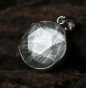 Collana con ciondolo in vero Meteorite in ferro naturale Gibeon 925 placcato argento stella di DAVID 10mm 12mm 26mm donna uomo Moldavite AAAAA
