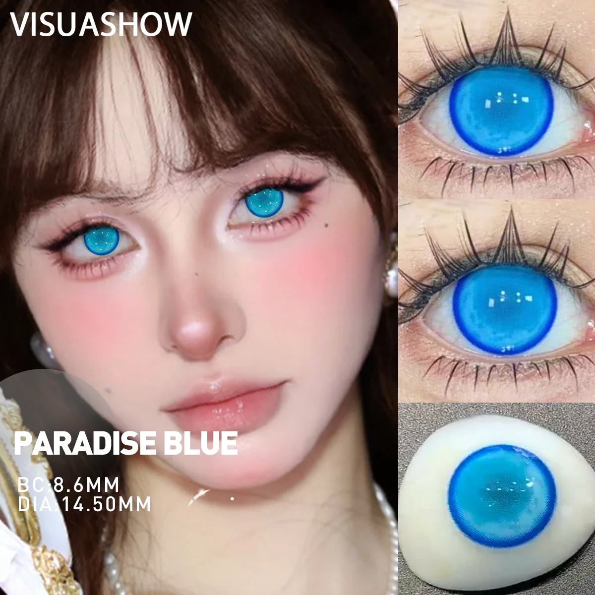 VISUASHOW Anime lentilles de contact couleur pour Cosplay 2 pièces myopie fête lentilles de contact colorées mignonnes HEMA lentilles de contact grand œil annuelles