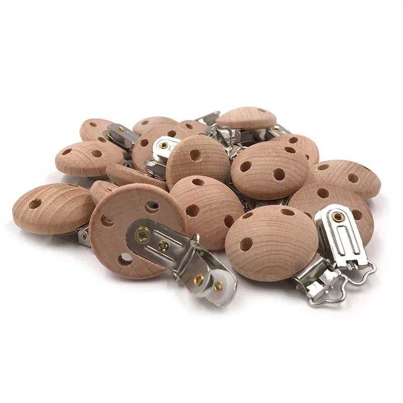 ABCPICK 20 pièces attache-sucette en bois attache-sucette en bois support accessoires support pour la fabrication de jouets pour bébé cadeau bricolage chaînes factices