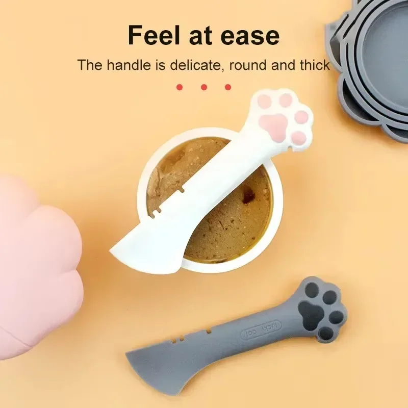 Cuillère à aliments en conserve à Long manche pour animaux de compagnie, ouvre-aliments en conserve pour chat, alimentation pour chien, cuillère sèche et humide, pelle d'alimentation pour chat, 1