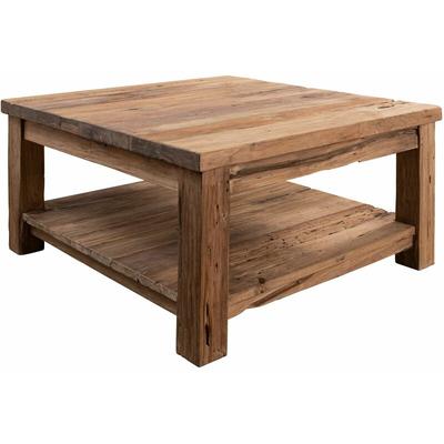 Massivmoebel24 - Couchtisch Teak 90x90x45 natur unbehandelt bassano 140