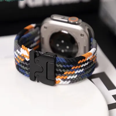 Geflochtenes Band für Apple Watch Armband 44 mm 40 mm 45 mm 46 mm 49 mm 41 mm 38 mm Nylonarmband Image