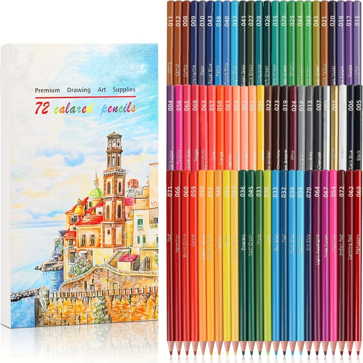 72 Buntstifte für Malbücher für Erwachsene, professionelles Buntstifte-Set, Künstlerbedarf zum Zeichnen, Malen, Skizzieren Image