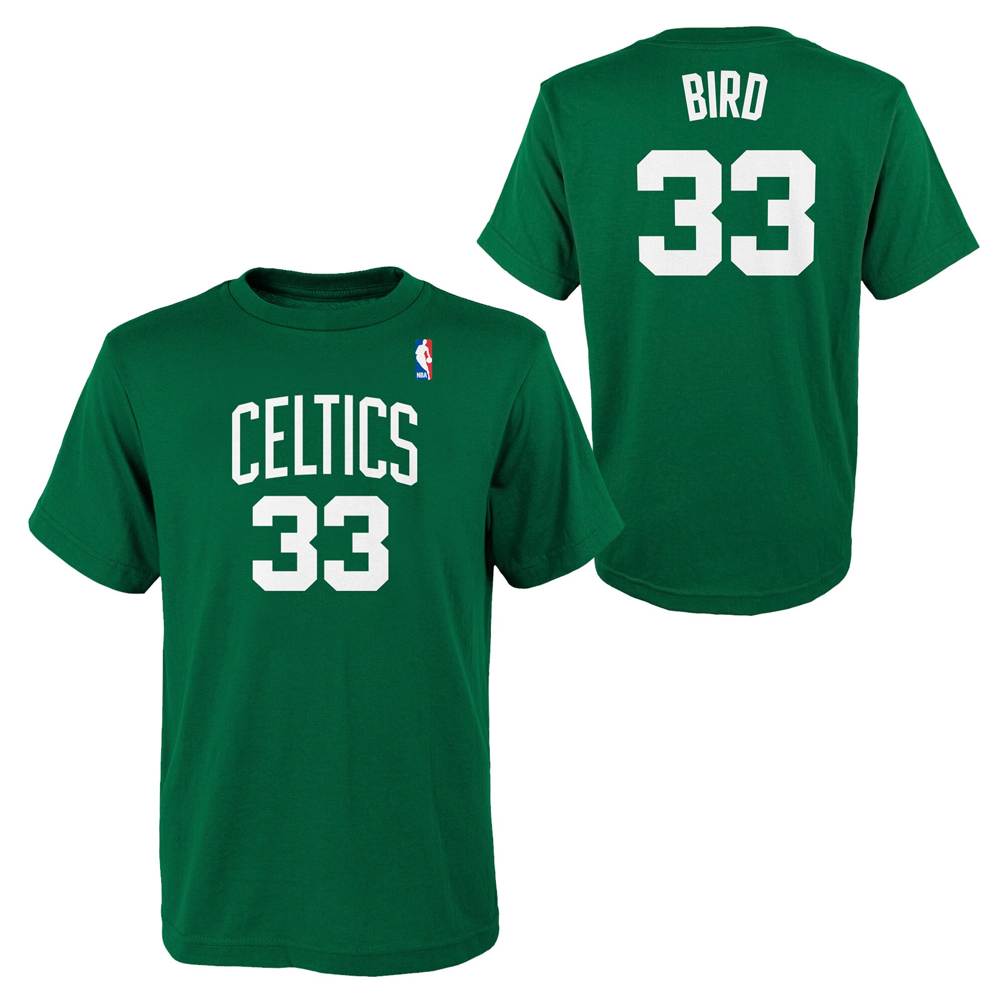 Boston Celtics Larry Bird Hardwood Classics T-Shirt mit Namen- und Nummerndruck – Jugendliche Image