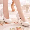 Frauen Neue Mode Schuhe Damen flacher mund Leder schuhe Elegante Runde Kappe High Heels Weibliche