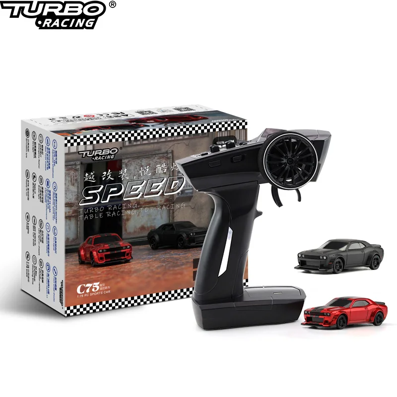 Turbo Racing 1:76 C75 On Road RC-Autoradio, vollproportionales ferngesteuertes Spielzeug, RTR-Kit für Kinder und Erwachsene
