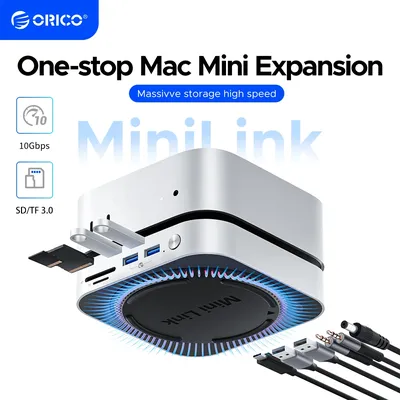 ORICO MiniLink Typ C Festplattengehäuse Docking Multi-Interface-Konverter SD/TF4.0 USB4-Übertragung Entwickelt für MacMini M4 Dock Image