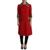 Dolce & Gabbana Damen Roter Leoparden-Wolltrenchcoat