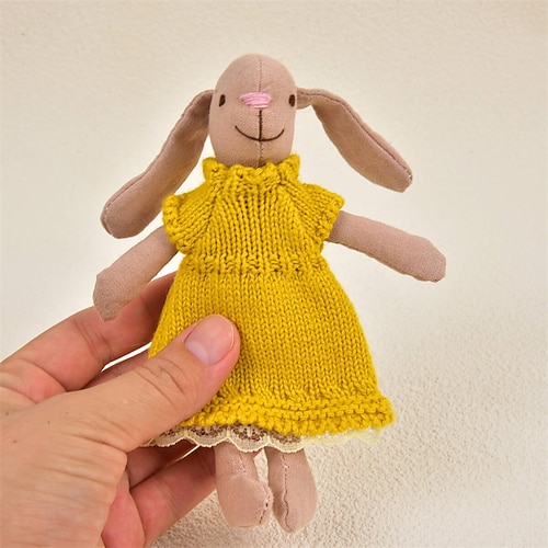Waldorf Puppen Zubehör handgefertigte weiche Bunny Mädchen Begleit Rag Dolls Geburtstagsgeschenk gestrickte Puppe süße Mädchen Plüschpuppe Stofftier personalisiertes gewebtes Puppenkit