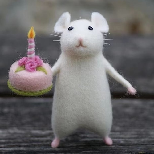 Waldorf Puppenzubehör Handgemachte weiche Baby Maus Mädchen Begleitstoffpuppen Geburtstagsgeschenk Gestrickte Puppe Süße Mädchen Plüschpuppe gefülltes Spielzeug Personalisierte gewebte Puppenkit