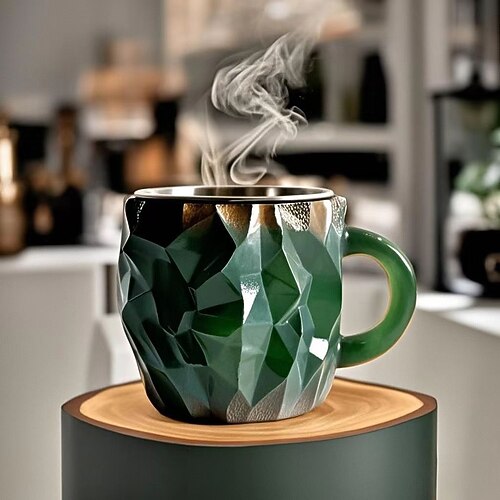 Kaffeetassen aus Mineralglasimitat 2025, farbenfrohes Kunstharz-Kristallglas – elegantes Weihnachtsgeschenk für Zuhause und das Büro, ideal für Weihnachten Image