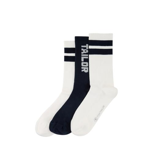 TOM TAILOR Herren Tennissocken im 3er-Pack, blau, Gemustert, Gr. 39-42