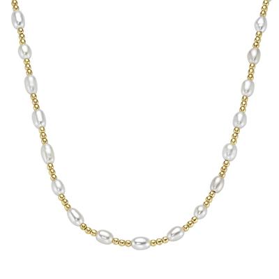 Smart Jewel - Collier mit Kugeln und Süßwasser-Perlen, Silber 925 Ketten 1 ct Weiss