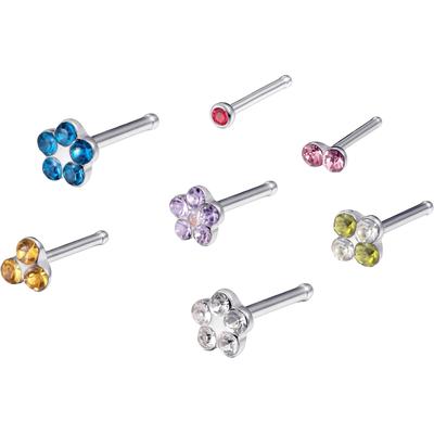 Nasenpiercing-Set FIRETTI "Multipack Schmuck Geschenk Edelstahl Piercing Nasenstecker Flower", bunt (edelstahl, bunt, bl