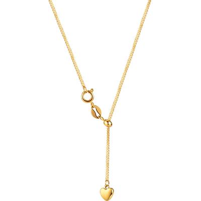 Y-Kette FIRETTI "Schmuck Geschenk Edelstahl Halsschmuck Halskette Ankerkette Herz", gold (gelbgoldfarben), Halsketten, D