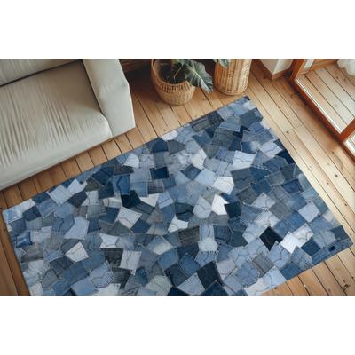 Teppich OBSESSION "My Denim Pocket 465", blau, B:80cm H:8mm L:150cm, Baumwolle, Teppiche Image