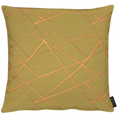 Dekokissen APELT "Vio" Gr. 1, gold (goldfarben, gemustert), B:45cm H:5cm L:45cm, Polyester, Leinen, Dekokissen_Sitzkissen_Kissenhüllen, Kissenhülle mit Füllung, 1 Stück Image
