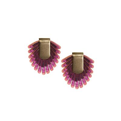 Paar Ohrstecker GRETCHEN "Pam Pem Earring Stud", Damen, Gr. Leder, rosa, modisch, Ohrringe, aus buntem Pergament