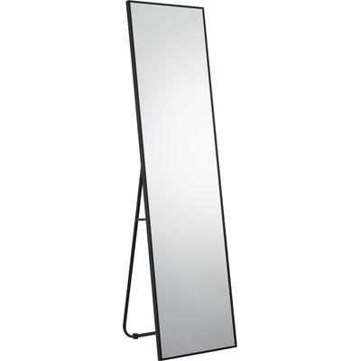 Ganzkörperspiegel SALESFEVER, schwarz, B:40cm H:150cm T:2cm, Aluminium, Spiegelglas, Spiegel, mit schwarzem Rahmen Image