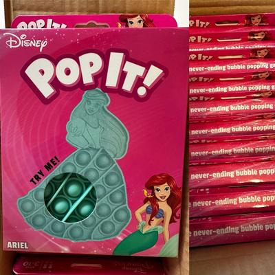 Disney Toys | Disney Pop It! Game Fidget Toy Ariel Party Pack Lot Of 10- Brand New In Box | Color: Green | Size: Osg