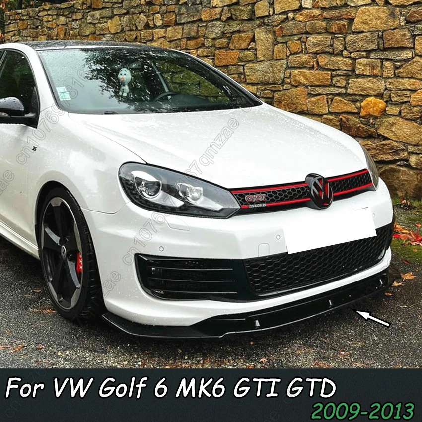 Per Volkswagen VW Volkswagen Golf 6 MK6 GTI GTD 2009-2013 Paraurti anteriore Lip Spoiler Splitter Diffusore Copertura Deflettore Tuning