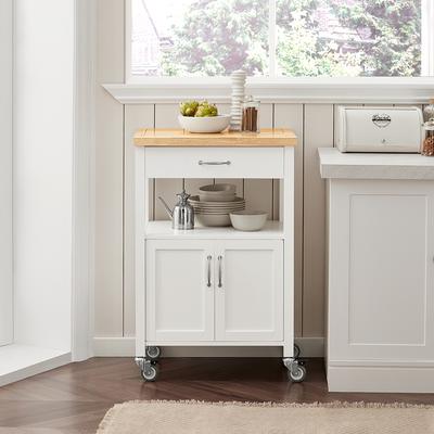 TEMU Rolling Kitchen Sideboard, Storage Cabinet On Casters With Steel Top Image