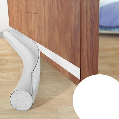 TEMU 1pc Leather Door Draft Stopper, Matte Under Door Seal Strip, Soundproof Abs Plastic Door Blocker, Dust And Insect Proof Self-adhesive Door Sweep Weather Stripping Image