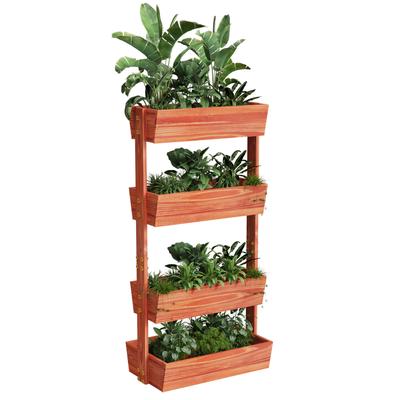 TEMU Raised Garden Bed - Vertical Garden Freestanding Elevated Planters 4 Container Boxes - Good For Patio Balcony Indoor Outdoor - Perfect Vegetables Herbs Flowers Image