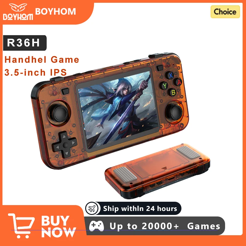 BOYHOM Neue Handheld-Spielkonsole 3,5-Zoll-IPS-Bildschirm Linux RK3326 Retro-Videospiel-Player 3000 mAh 64G