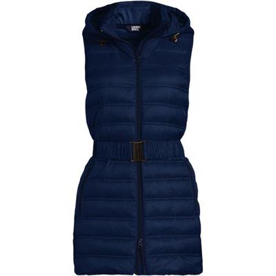 Wanderweight Down Ultralight Packable Belted Gilet, Women, size: 24-26, plus, Blue, Nylon, by Lands' End