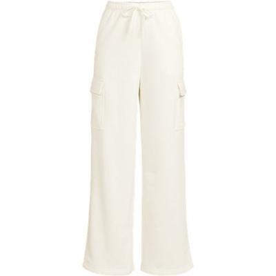 Serious Sweats Wide Leg Cargo Joggers, Women, size: 16-18, regular, Ivory, Cotton-blend/Poly-blend, by Lands' End