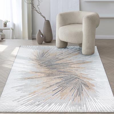 Teppich THE CARPET "Mila", grau, B:80cm H:8mm L:300cm, Polyester, Teppiche, moderner Wohnzimmer Teppich elegant glänzender Flor Image