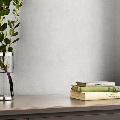 Vliestapete LAURA ASHLEY "Uni", silber, B:0,52m H:10m L:10m, Vlies, Tapeten, 10mx52cm (ca. 5m2) Image