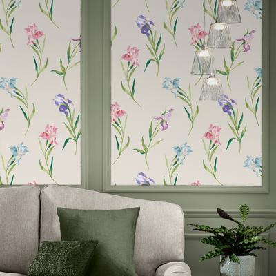 Vliestapete LAURA ASHLEY "Hawling Irises Soft Natural", beige (naturel), B:0,52m H:10m L:10m, Vlies, Tapeten, 10mx52cm (ca. 5m2) Image
