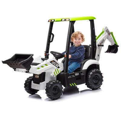 12V Kids Electric Vehicle, 4 in 1 Ride on Excavator & Bulldozer