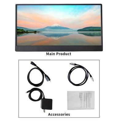 TEMU Iproda Portable Monitor 18. 5 Inch 100% Srgb 1080p With And Stand 180° Adjustable Ultra-thin Lightweight Fhd Freesync Ips Hdr Gaming Monitor, Travel Second Monitor For Laptops Image