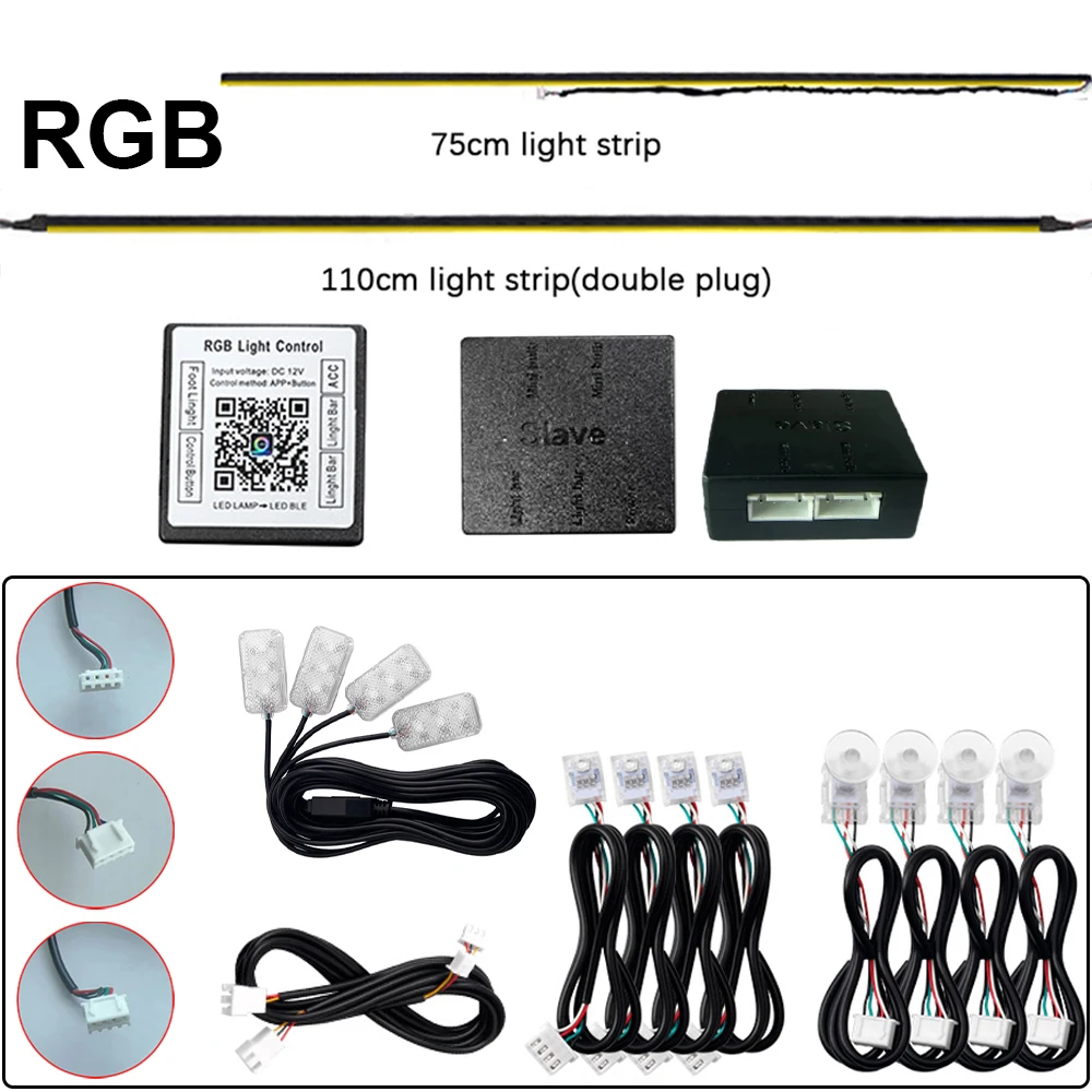 RGB „LED-Lampe“ App-Licht Umgebungszubehör 4-Draht-LED-Lichtleiste Türlicht Speicherlicht Fußlicht Haupt-/Sub-Controller-Teile